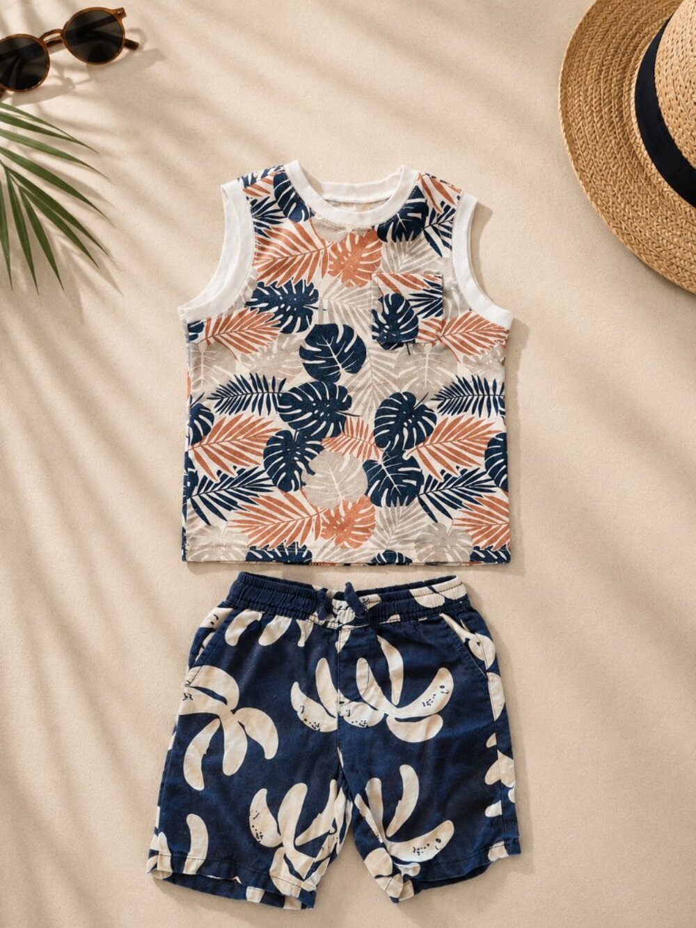 Boys Tropical Summer Outfit 4T–5T – Garanimals + Little Kids 2-Piece Set